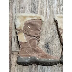Baretraps Eventure Suede Leather Winter Boots Women 7 M Brown Faux Fur 5325014